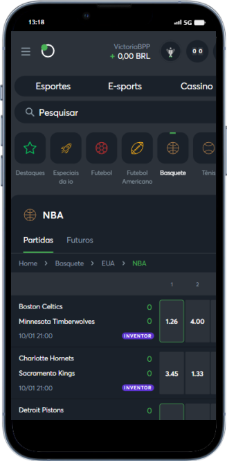 Tela de apostas esportivas na Sportbet.io com destaque para o Recurso Invetor de Apostas