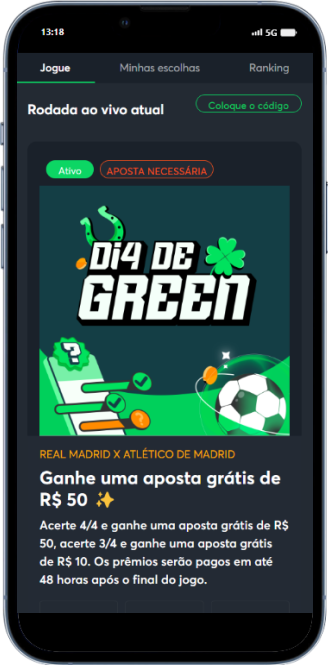 Tela da promoção Di4 de Green na casa de apostas Sportsbet.io